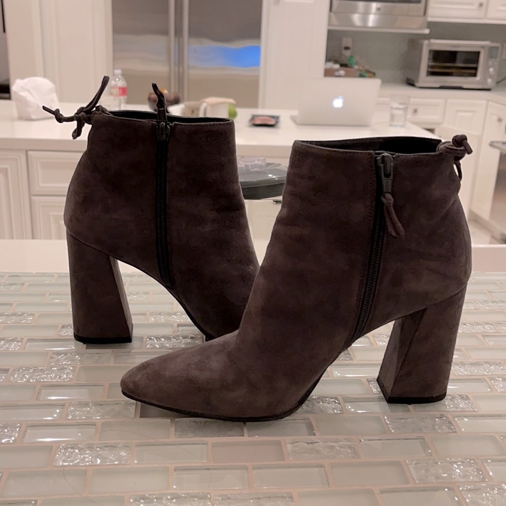 Stuart Weizmann Suede Ankle Boots - Slate Size 8 - image 1